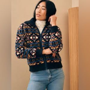 Faherty Native Designed High Pile Fleece Jacket Size XS